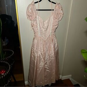 Gunne Sax Blush Satin Dress